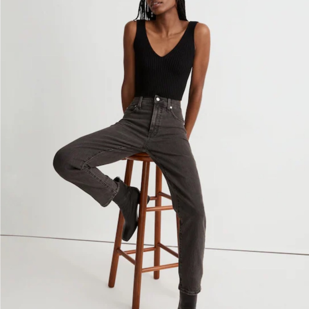 Madewell Charcoal Black Petite Perfect Vintage Straight Leg Jeans